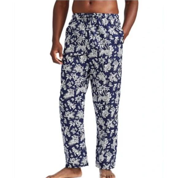 Polo Ralph Lauren Tropical Bear Print Pajama Pants Navy Blue Cotton Men's Size S - Picture 1 of 13